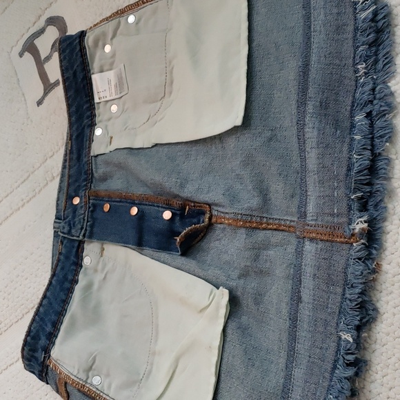 AMERICAN EAGLE HI-RISE FESTIVAL DENIM MINI SKIRT - Picture 8 of 11